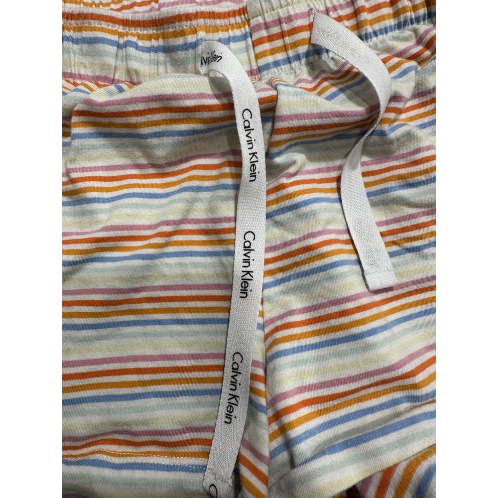 Calvin Klein Sleepwear Shorts Women's Size Medium Multicolor Striped Drawstring - Picture 2 of 6